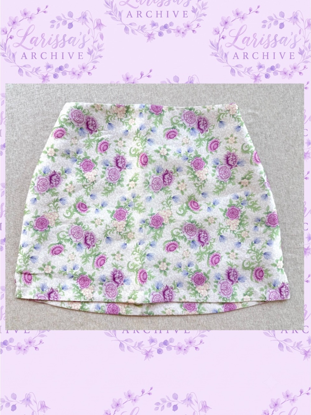 Sugar Thrillz Dolls Kill Blooming Polaroid Fever Floral Jacquard Mini Skirt | XS - Picture 7 of 9